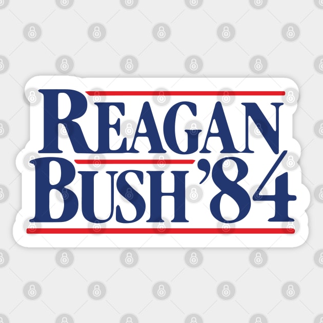 Vintage 80s Stranger Things Reagan Bush 84 Sticker by qpdesignco